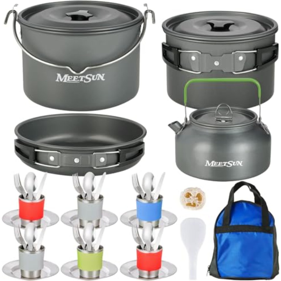 Camp Cooking Set - MEETSUN Camping Cookware Set - 37