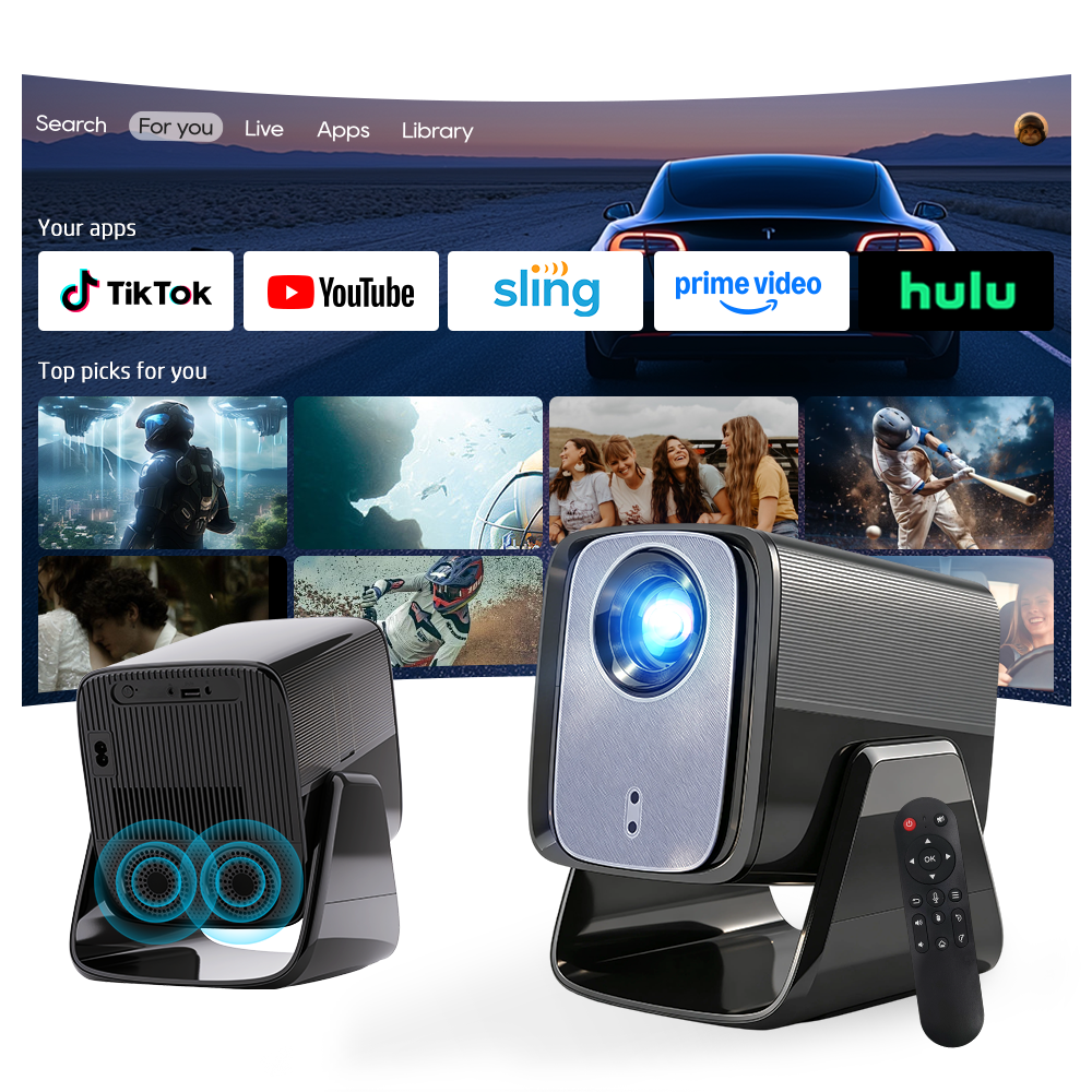 Outdoor Camping Movies - LYNCast Smart Projector with WIFI6 and