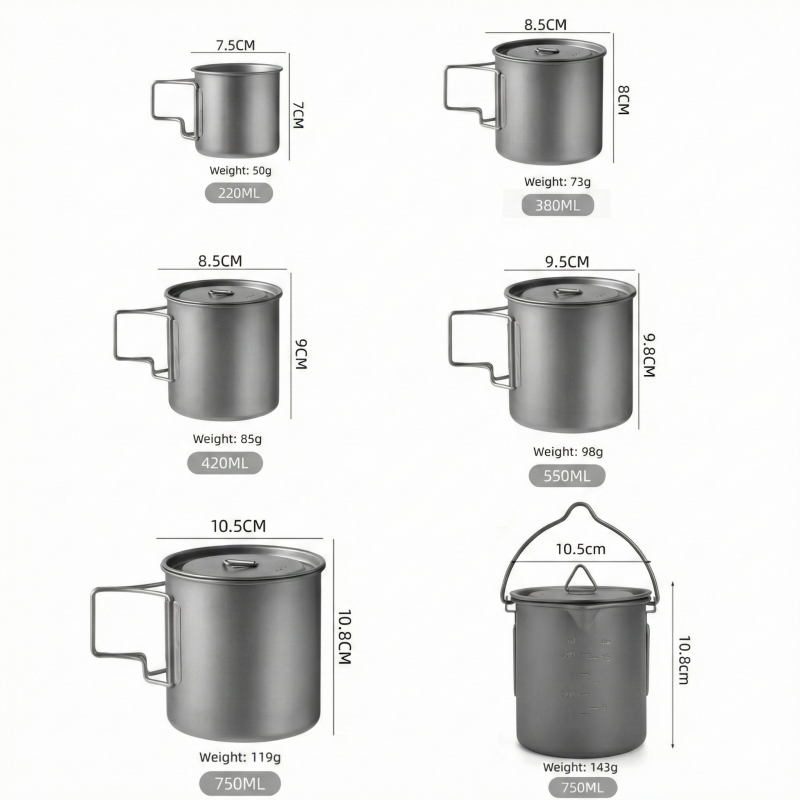 Titanium Camping Mug with Fold - Outdoor Camping Kitchen Table avaliação e preço