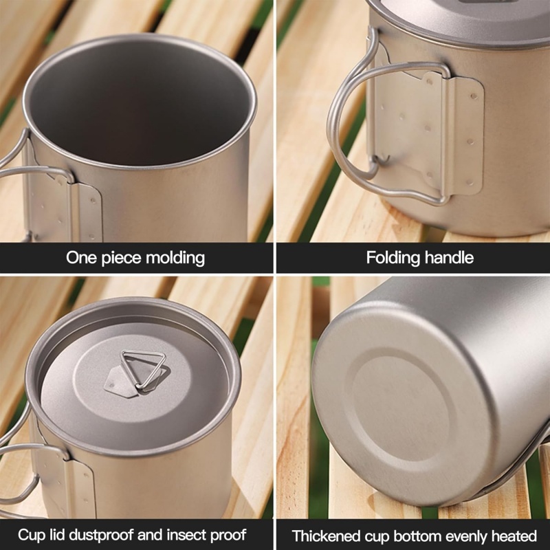 Titanium Camping Mug with Fold - Outdoor Camping Kitchen Table avaliação e preço