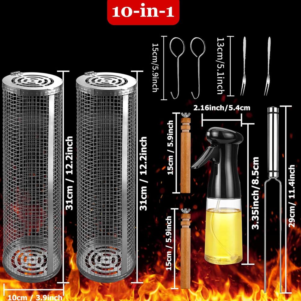 Large Round Stainless Steel Gr - Outdoor Camping Grill avaliação e preço