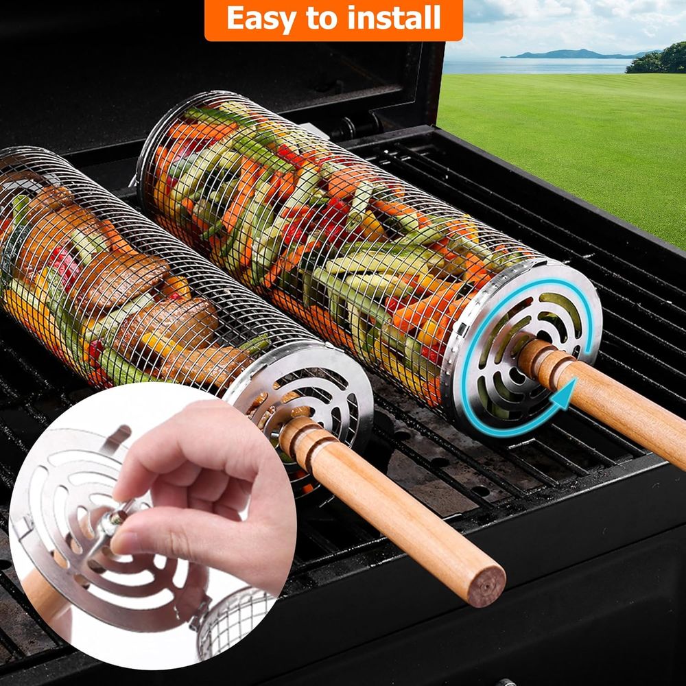 Large Round Stainless Steel Gr - Outdoor Camping Grill avaliação e preço