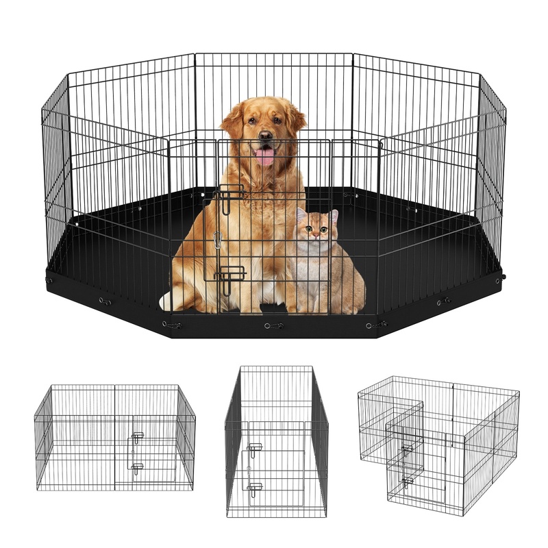8-Piece Foldable Metal Dog Pen - Outdoor Camping Dog Kennel avaliação e preço