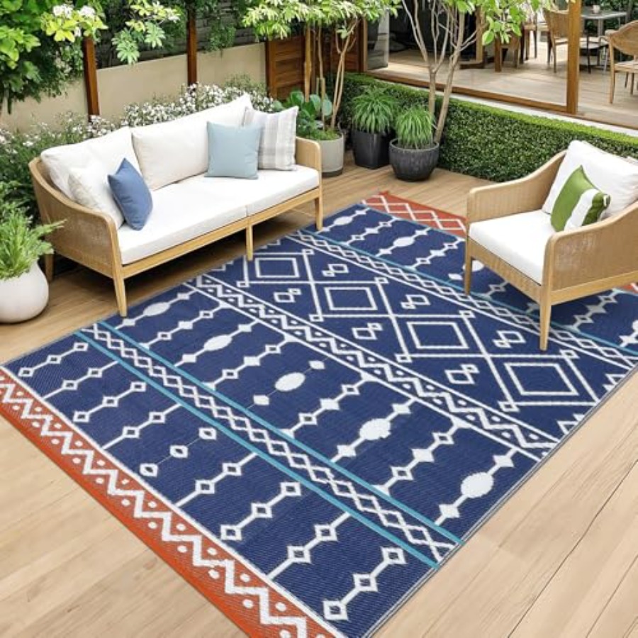 Outdoor Rug, 8x10 FT Waterproo - Outdoor Camping Mats Large avaliação e preço