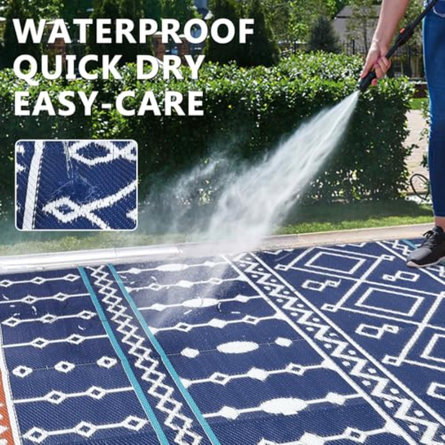 Outdoor Rug, 8x10 FT Waterproo - Outdoor Camping Mats Large avaliação e preço
