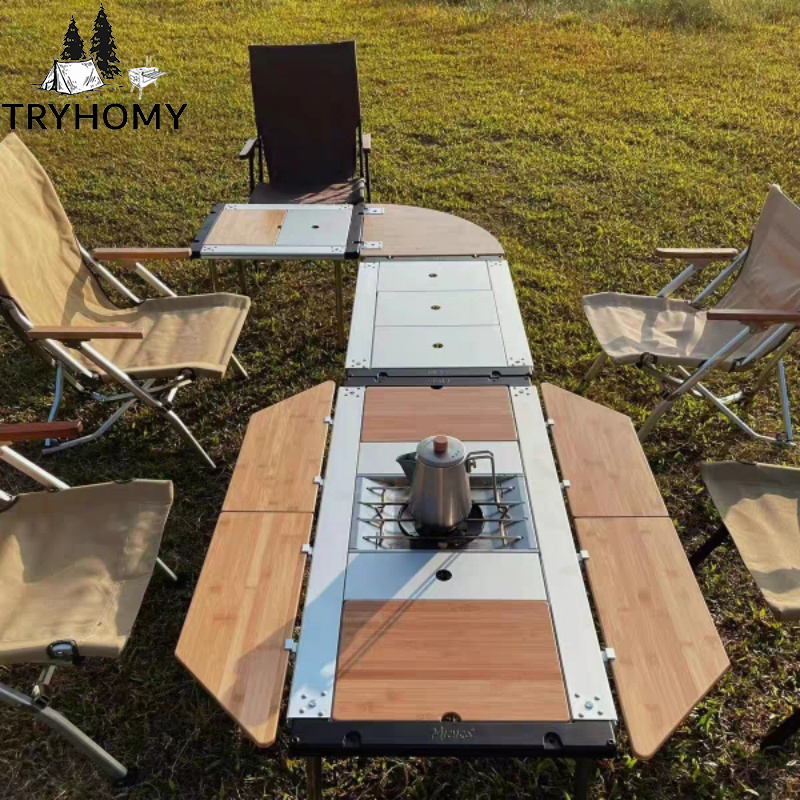Tryhomy IGT Table Bamboo Exten - Outdoor Camping Kitchen Table avaliação e preço