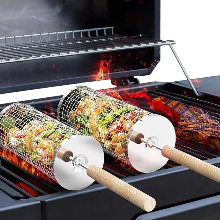 Round Barbecue Grill Basket Se - Outdoor Camping Grill avaliação e preço