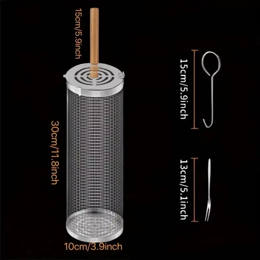 Round Barbecue Grill Basket Se - Outdoor Camping Grill avaliação e preço