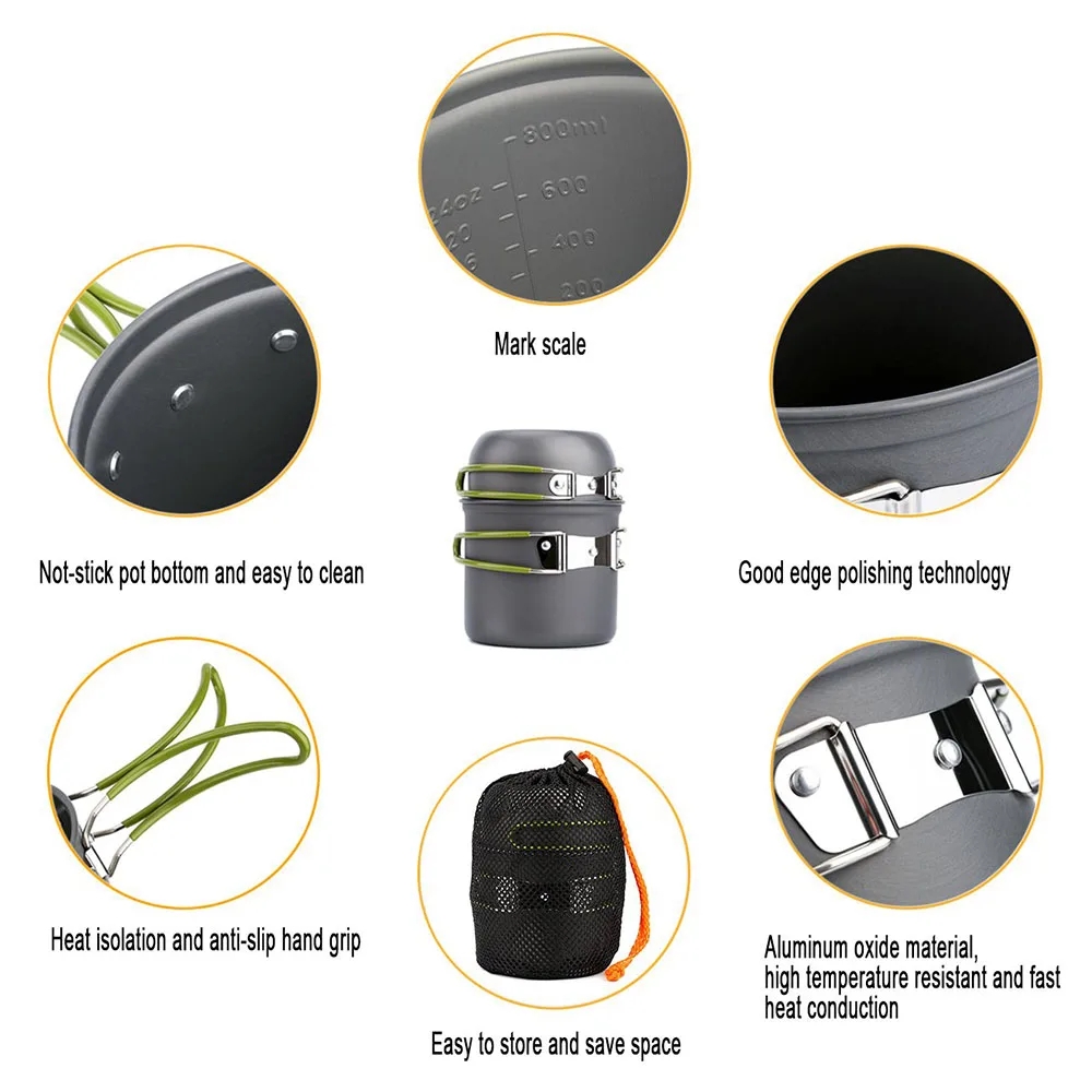Camping Cookware Mess Kit Ultr - Outdoor Camping Kitchen Table avaliação e preço