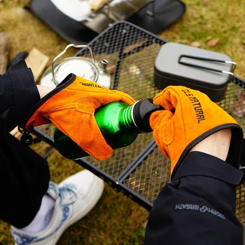 Heat Resistant BBQ Gloves Cowh - Outdoor Camping Grill avaliação e preço
