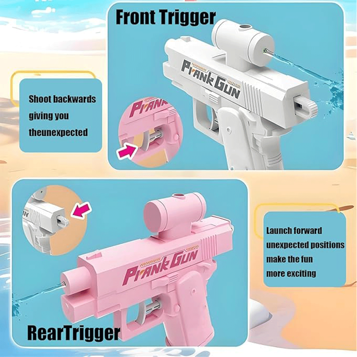 2-Way Water Gun Prank Water Bl - Outdoor Camping Games For Kids avaliação e preço