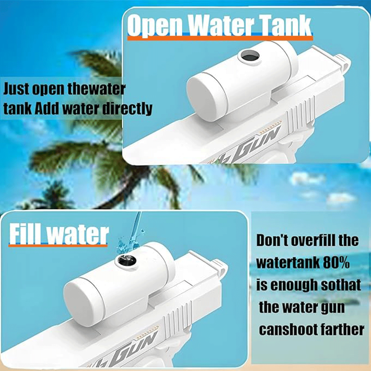 2-Way Water Gun Prank Water Bl - Outdoor Camping Games For Kids avaliação e preço