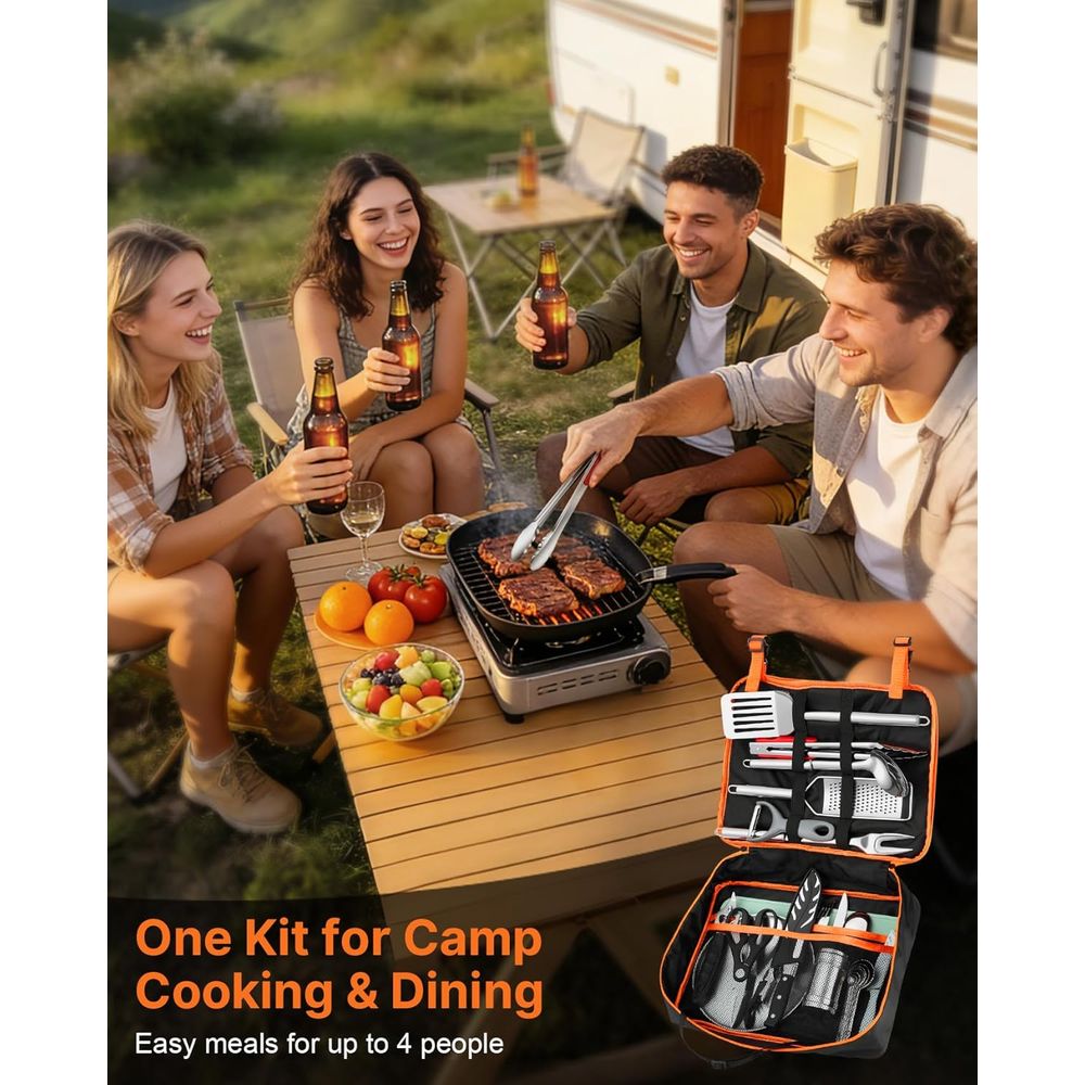 Compact Camping Kitchen Set wi - Camp Cooking Set avaliação e preço