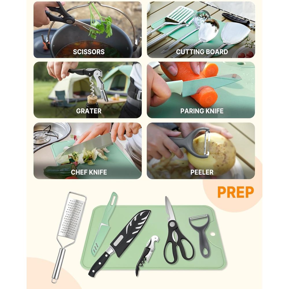 Compact Camping Kitchen Set wi - Camp Cooking Set avaliação e preço
