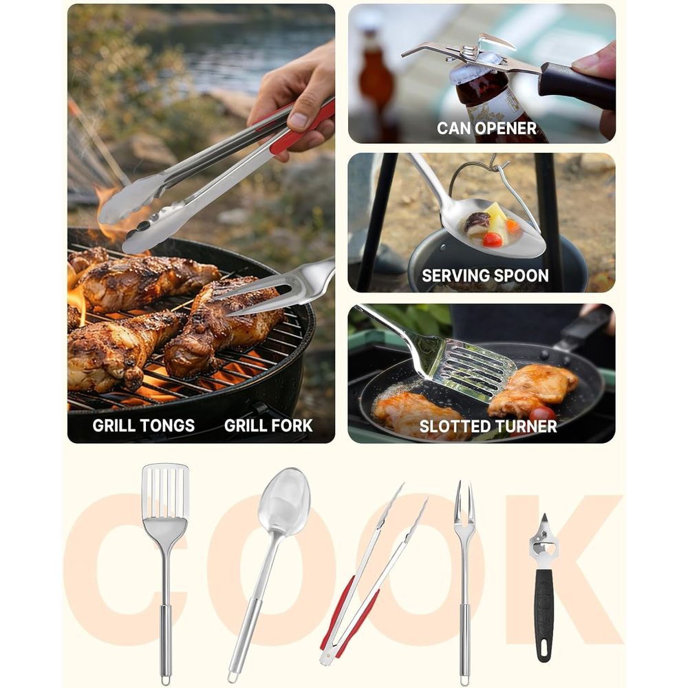 Compact Camping Kitchen Set wi - Camp Cooking Set avaliação e preço