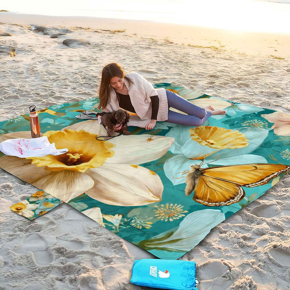 200x200cm Jasmine Flower Beach - Outdoor Camping Mats Large avaliação e preço