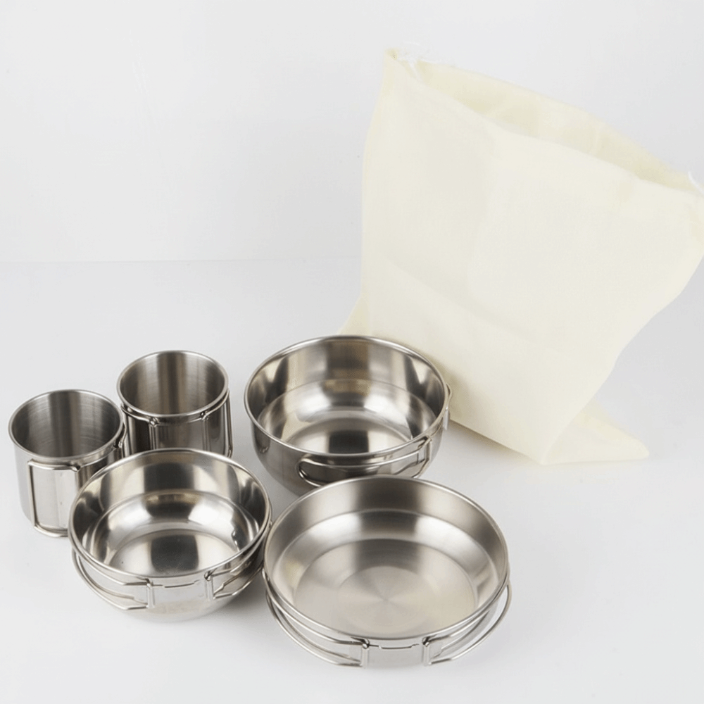 5Pcs 304 Stainless Steel Campi - Camp Cooking Set avaliação e preço