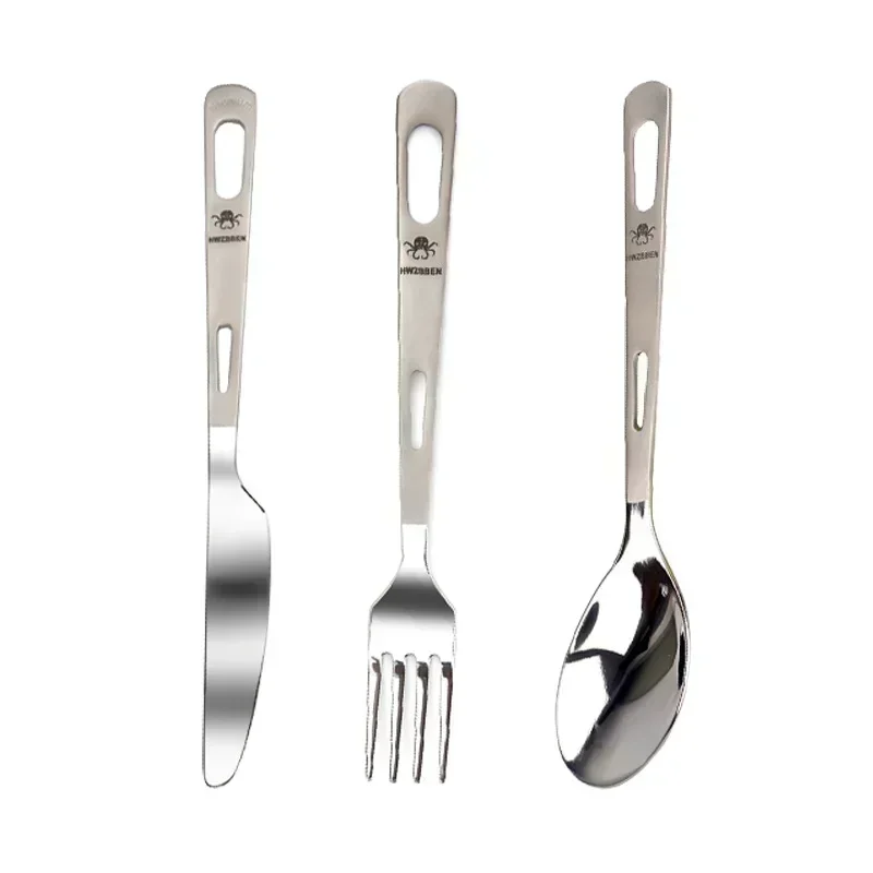 HWZBBEN Titanium Fork Spoon Kn - Outdoor Camping Kitchen Table avaliação e preço