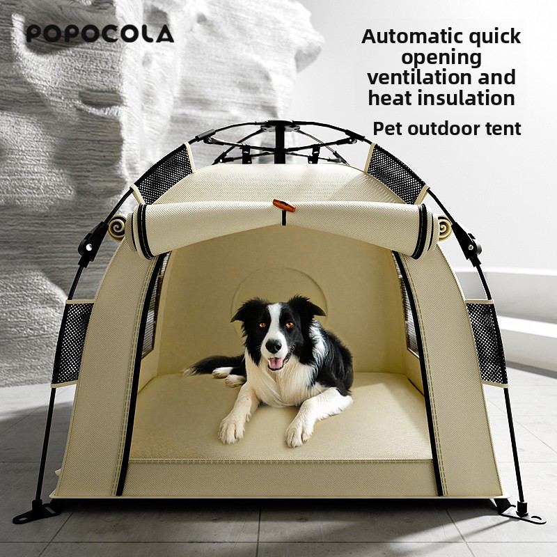 Outdoor dog tent automatic fol - Outdoor Camping Dog Kennel avaliação e preço