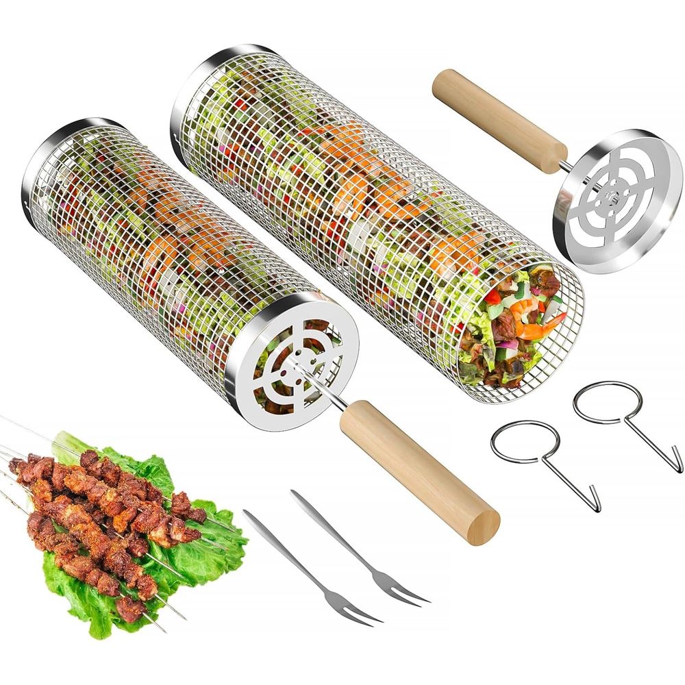 Set of 2 Stainless Steel BBQ G - Camp Cooking Set avaliação e preço