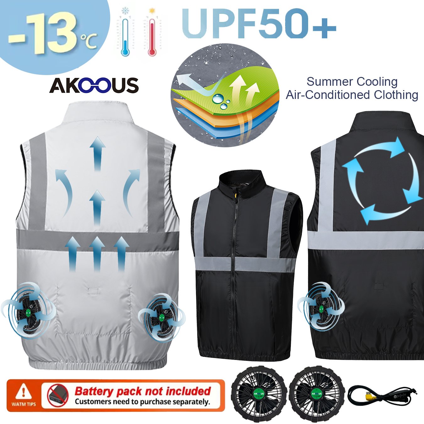 12V/5V USB Sleeveless Breathab - Outdoor Camping Air Conditioner avaliação e preço