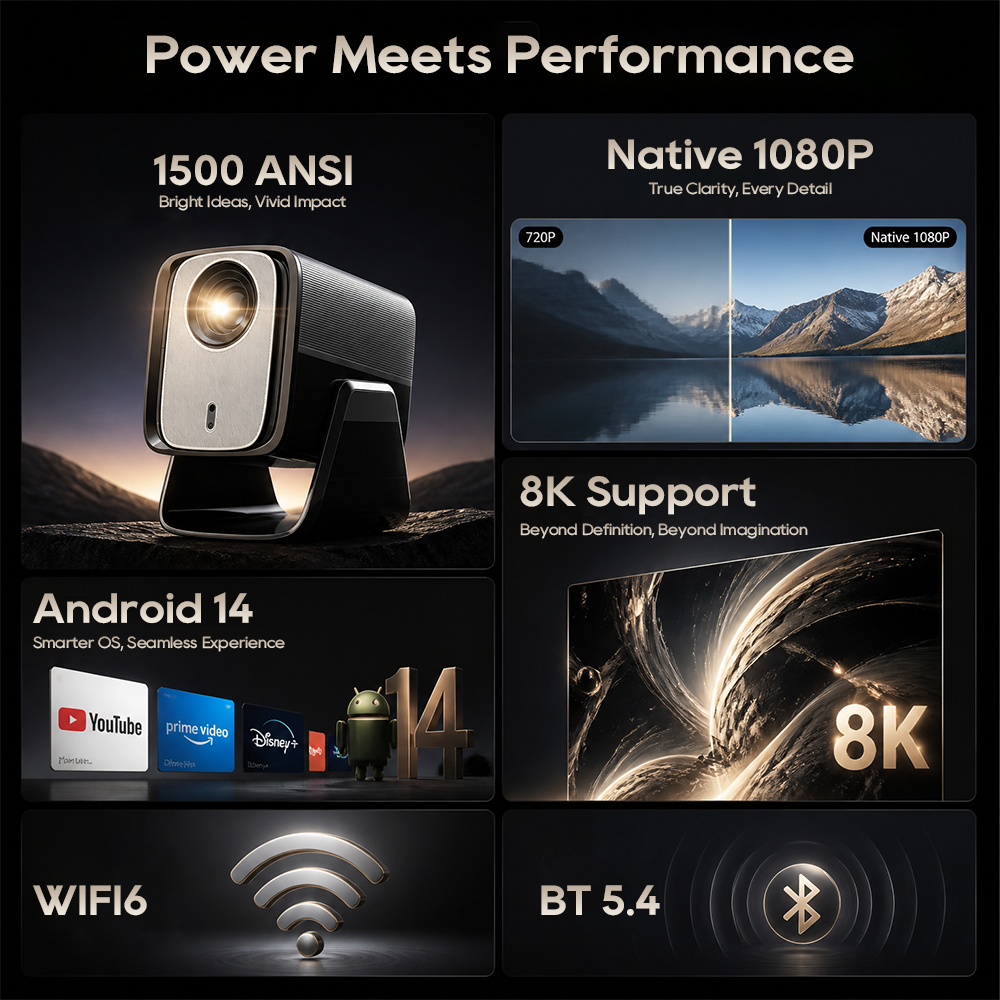 LYNCast Smart Projector with W - Outdoor Camping Movies avaliação e preço