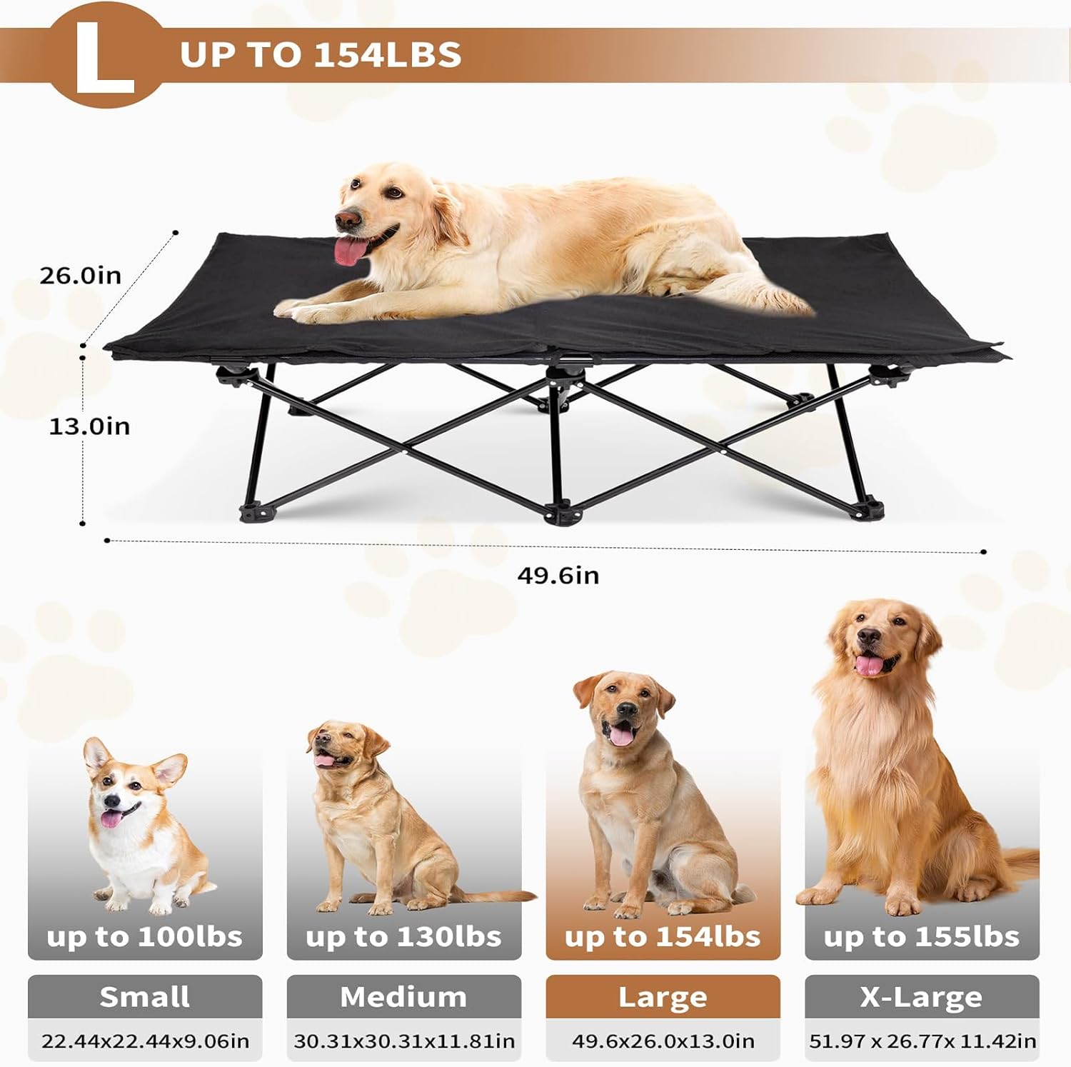 Elevated Dog Bed for Large Dog - Outdoor Camping Dog Bed avaliação e preço
