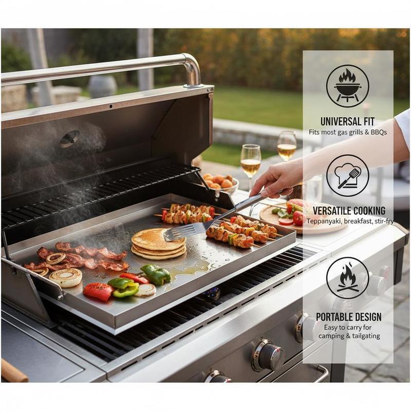 Flat Top Grill Plate 23x16 inc - Outdoor Camping Grill avaliação e preço