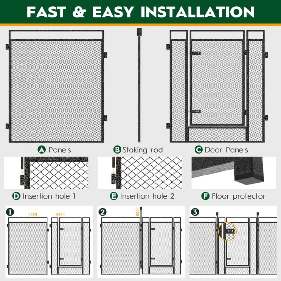 Dog Playpen with Safety Mesh 3 - Outdoor Camping Dog Kennel avaliação e preço