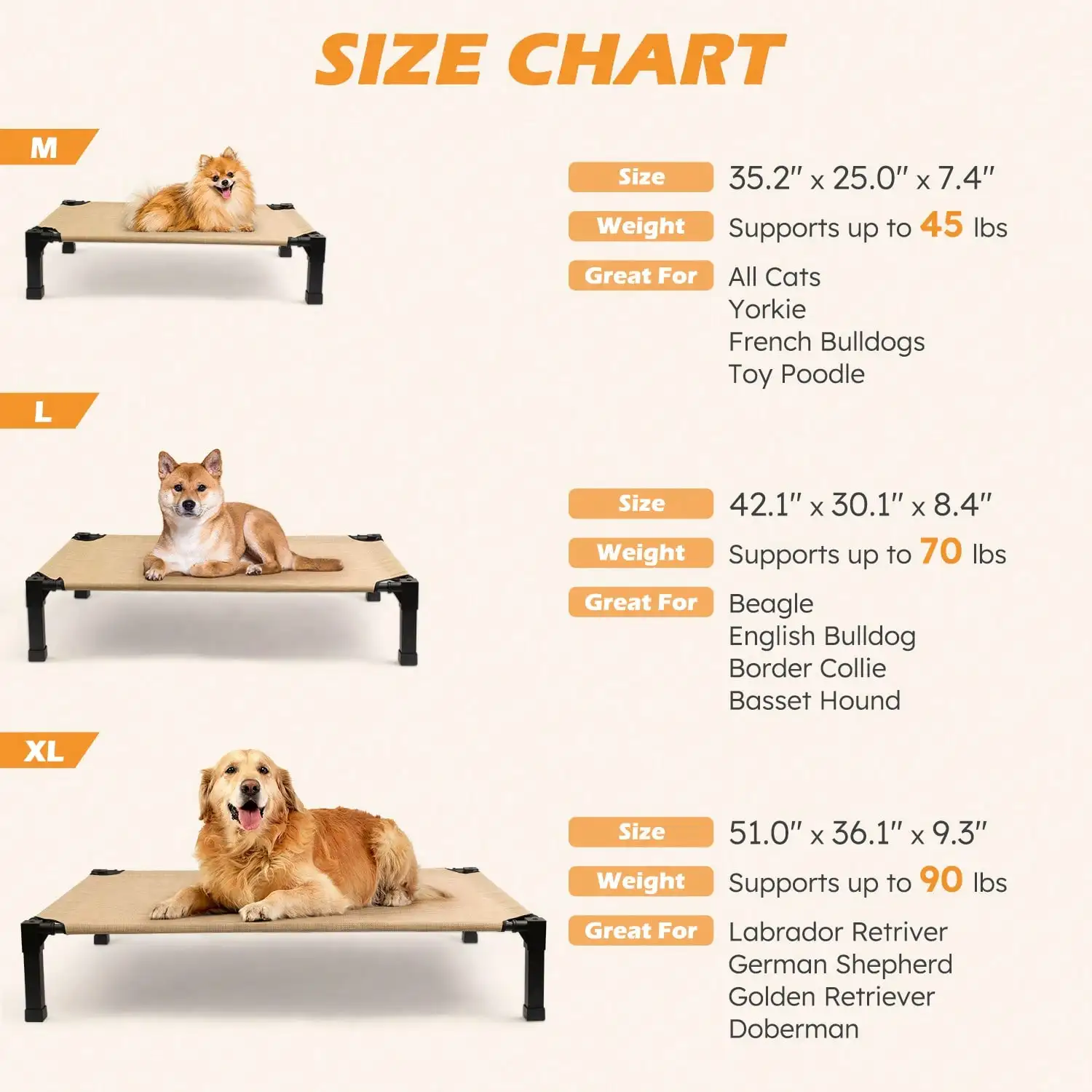 Upgraded Elevated Dog Bed- Por - Outdoor Camping Dog Bed avaliação e preço