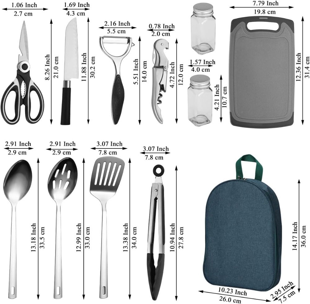 Camping Cooking Utensil Set 10 - Camp Cooking Set avaliação e preço
