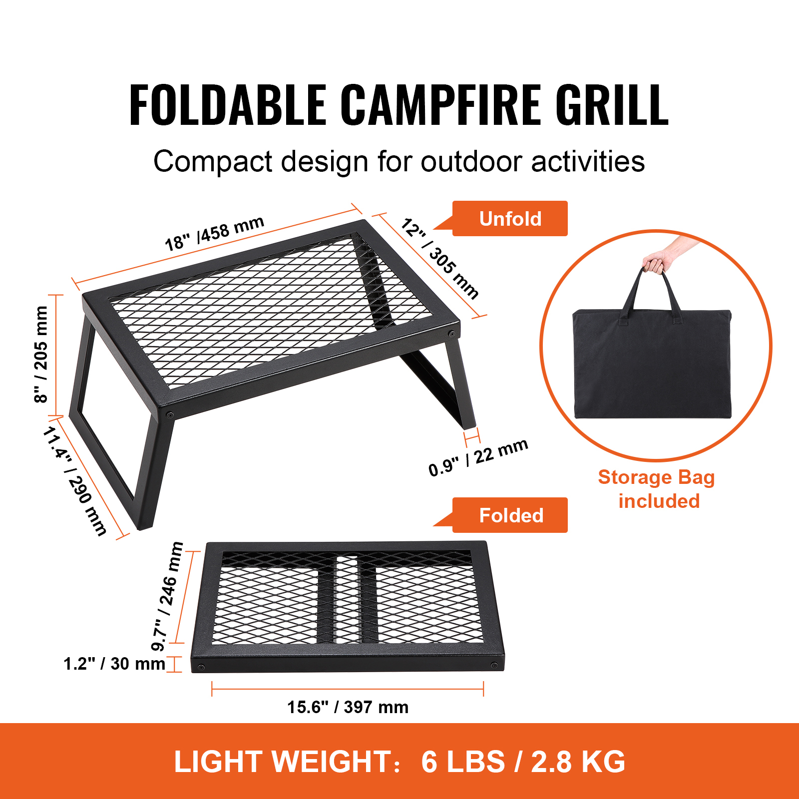 SucceBuy 18/24in Barbecue Char - Outdoor Camping Grill avaliação e preço