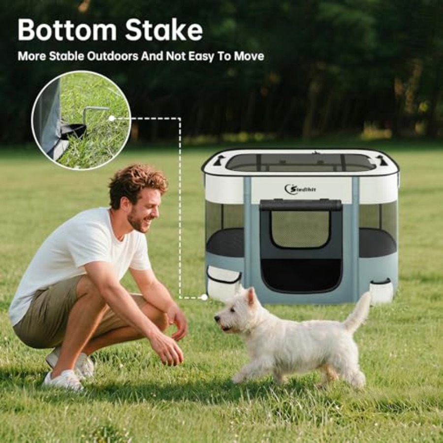 Cat Pet Puppy Pen, Portable Pl - Outdoor Camping Dog Kennel avaliação e preço