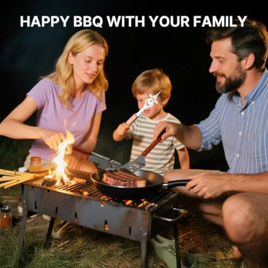 7 in 1 Stainless Steel BBQ Acc - Camp Cooking Set avaliação e preço