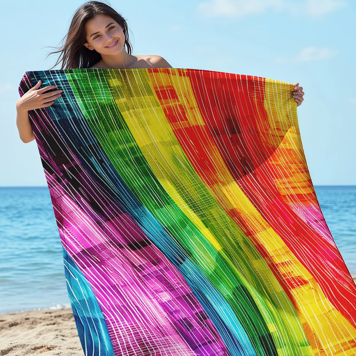 200x240cm Rainbow Beach Mat Sa - Outdoor Camping Mats Large avaliação e preço