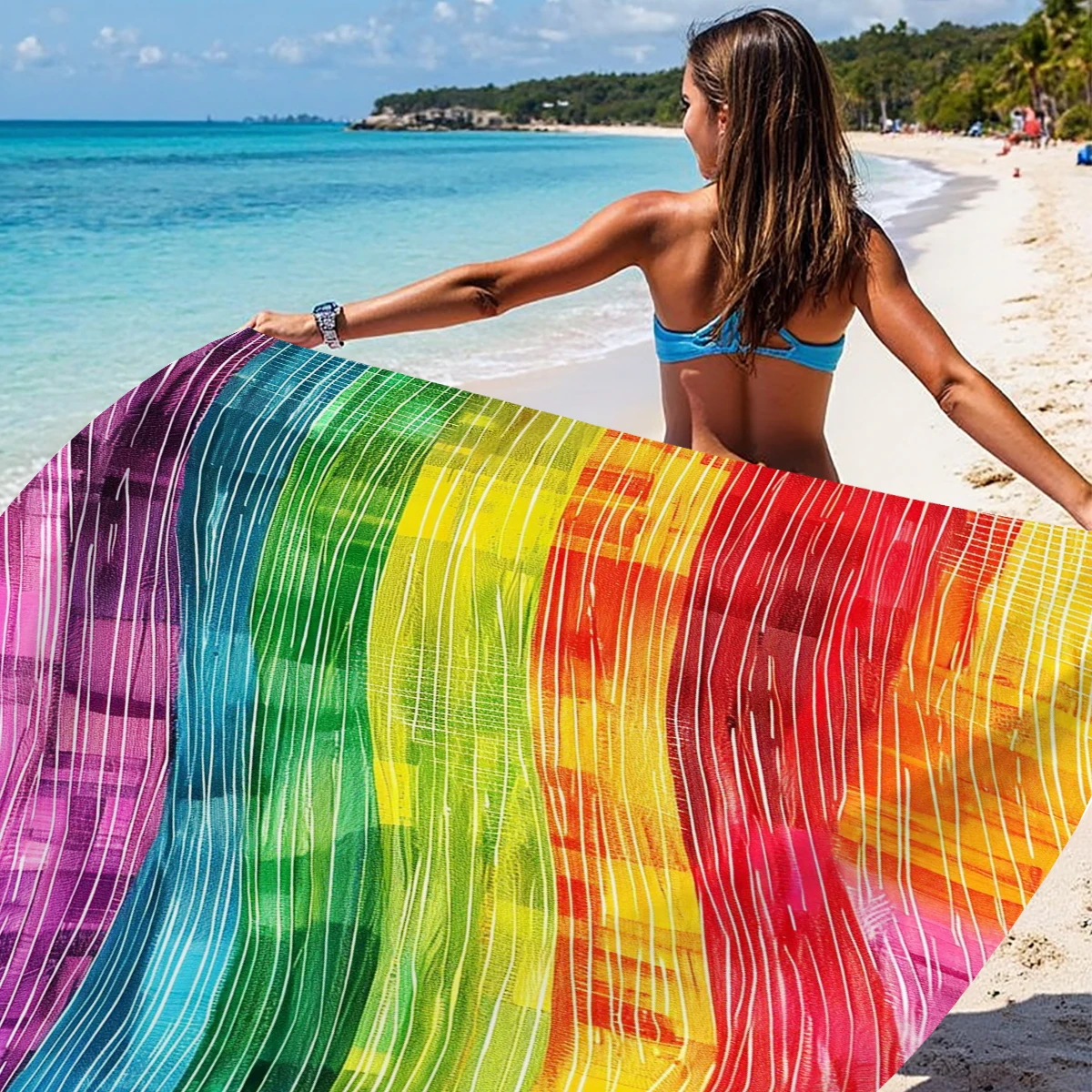 200x240cm Rainbow Beach Mat Sa - Outdoor Camping Mats Large avaliação e preço