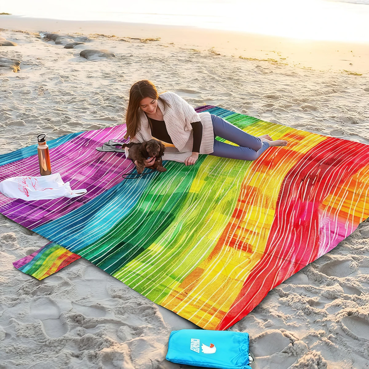 200x240cm Rainbow Beach Mat Sa - Outdoor Camping Mats Large avaliação e preço