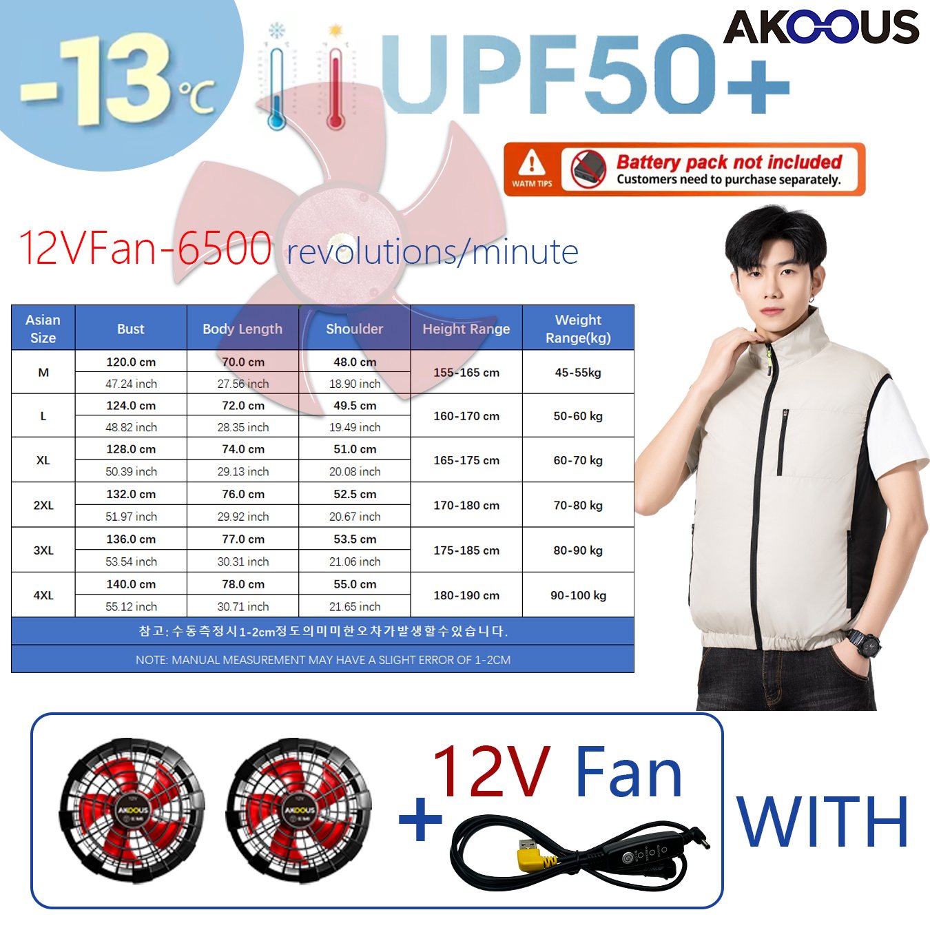 12V 5V USB Cooling Fan Vest Me - Outdoor Camping Air Conditioner avaliação e preço