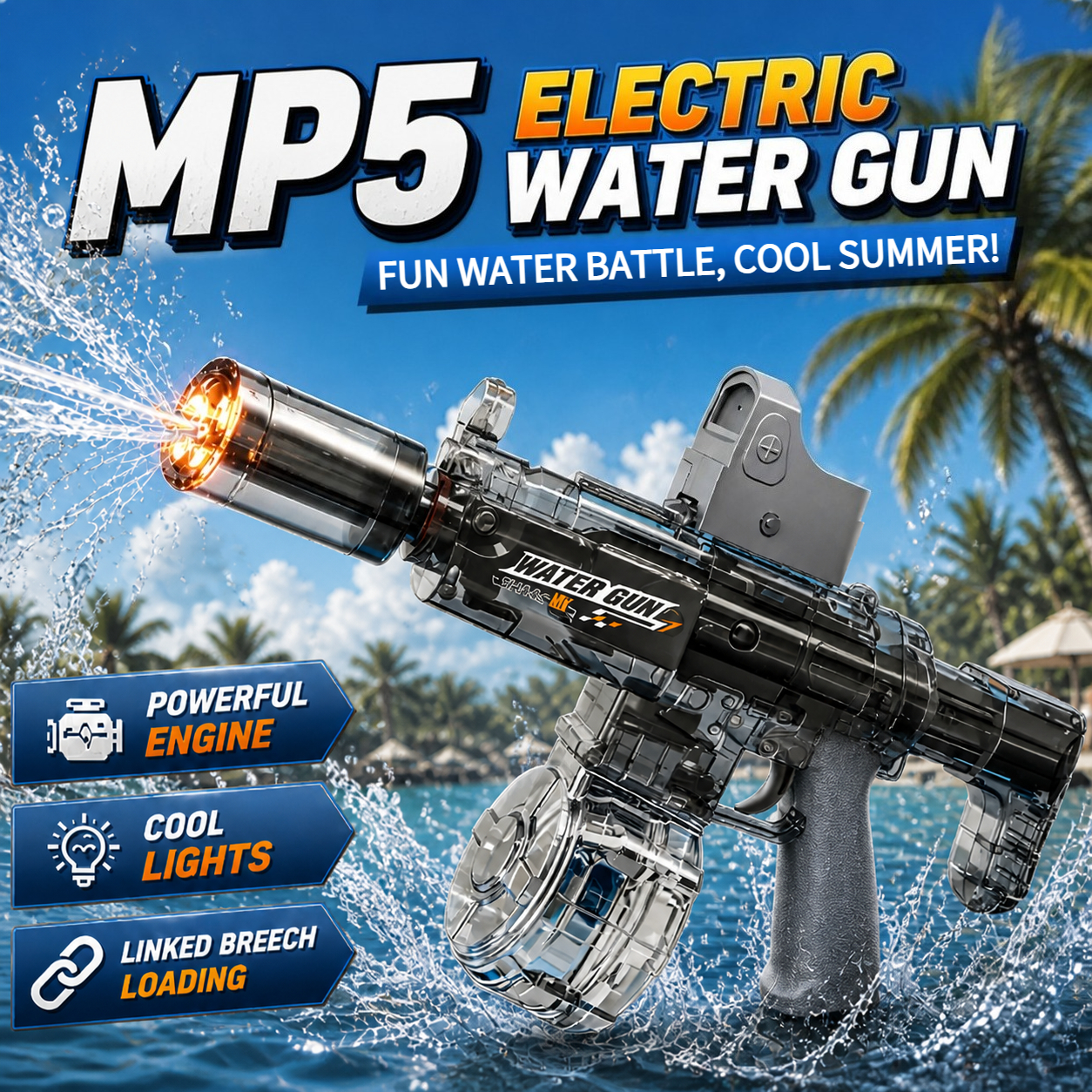 Electric Water Gun Simulation  - Outdoor Camping Games For Kids avaliação e preço