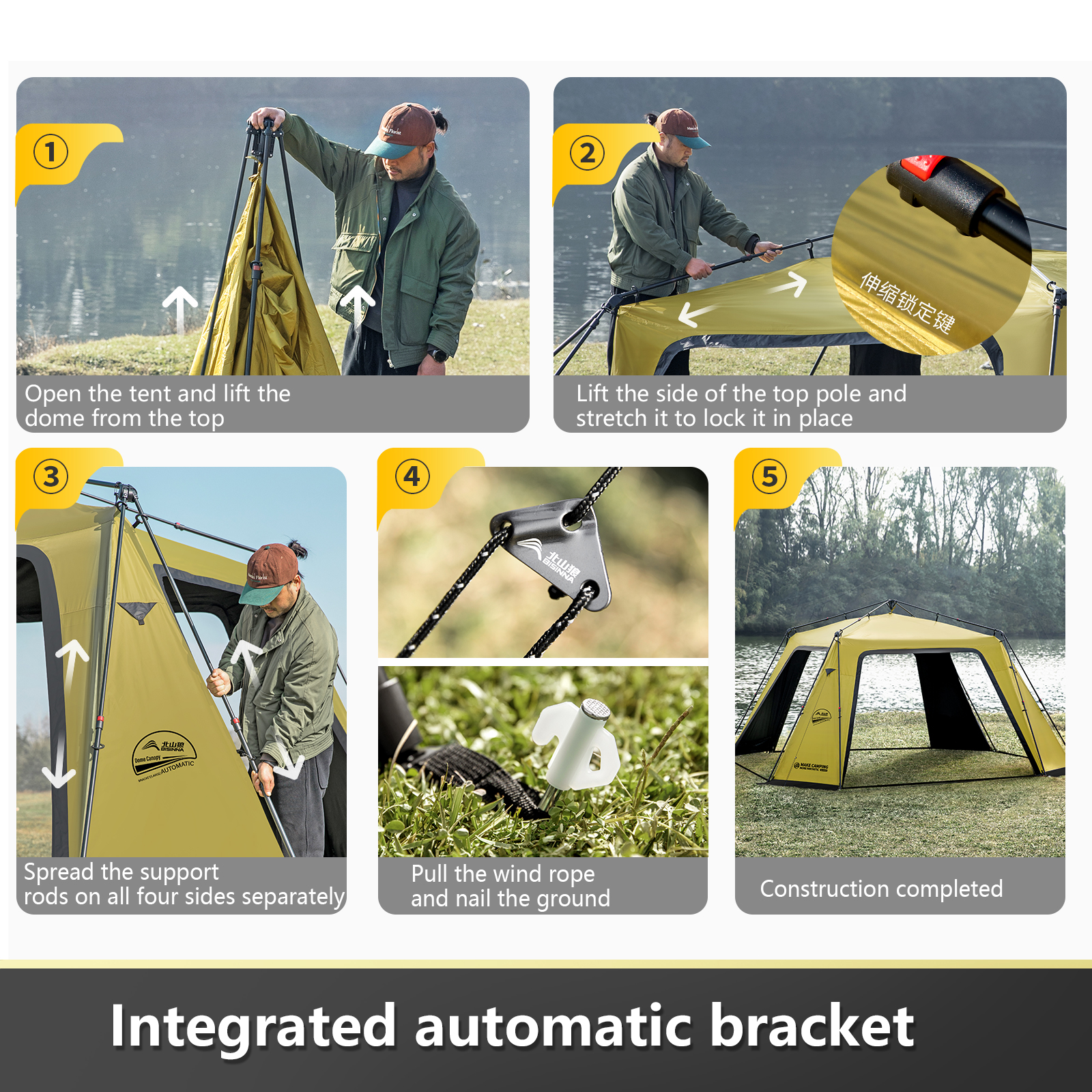 BISINNA 6-8 Persons One-touch  - Outdoor Camping Automatic Quick Opening Tent avaliação e preço