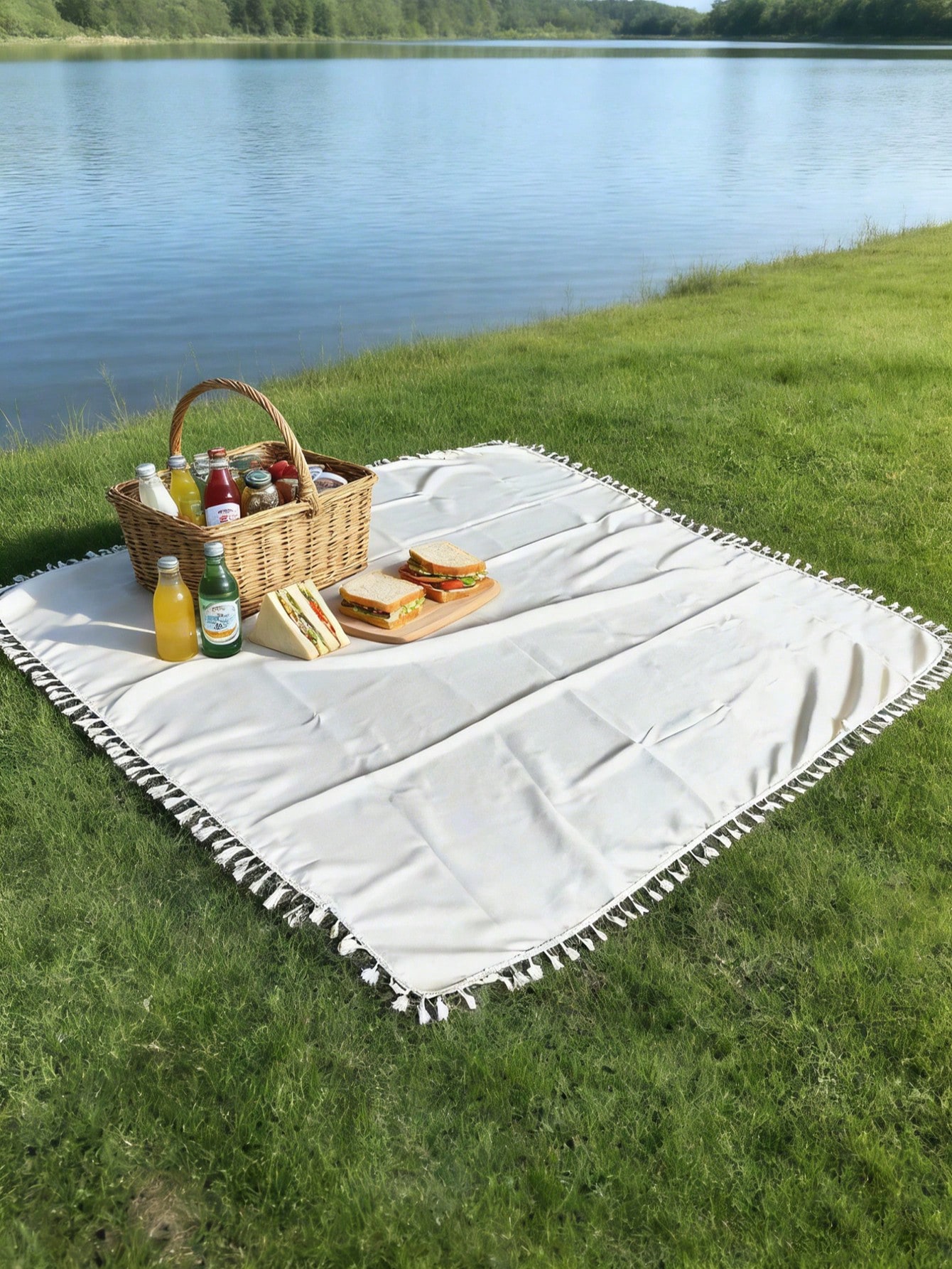 1pc Beige Minimalist Picnic Bl - Outdoor Camping Movies avaliação e preço
